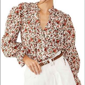 Meant To Be Floral Cotton Blouse L